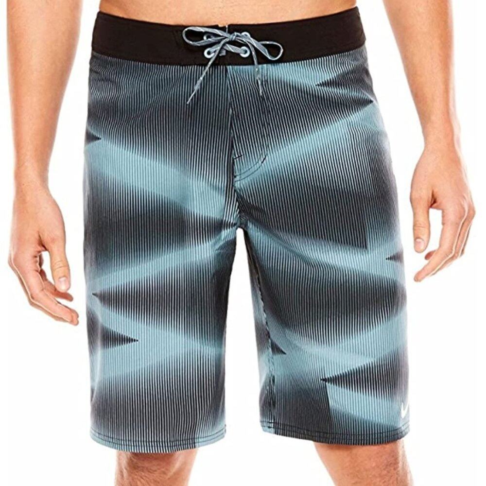 Nike Vapor Sport Board Shorts Swim Blue Black Pattern 30